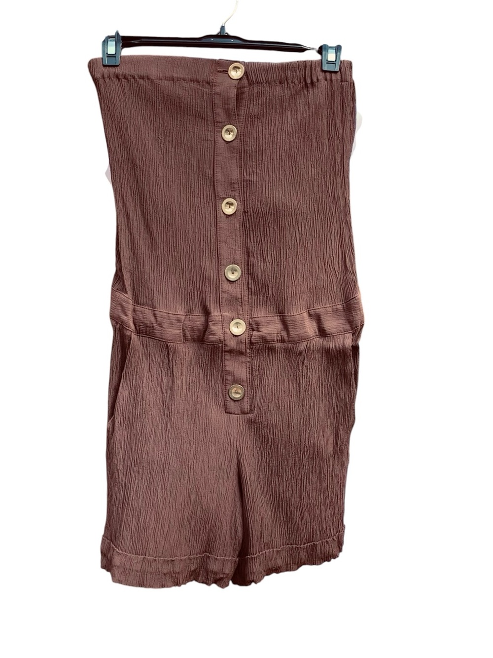 Tara Jarmon Mini Jumper Romper Jumpsuit Strapless Brown